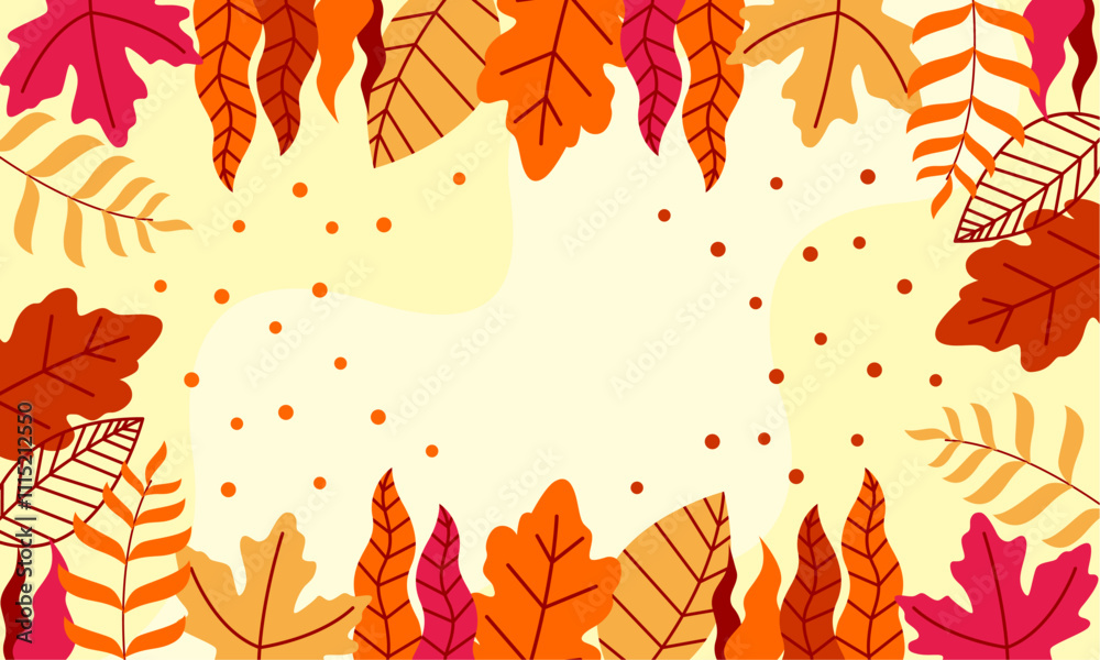 Obraz premium Flat abstract floral leaves background