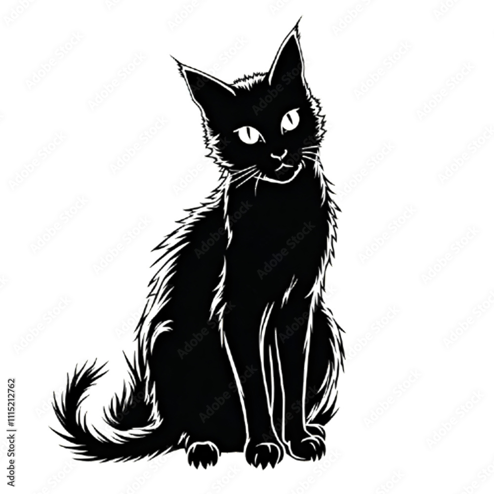 Obraz premium black cat illustration