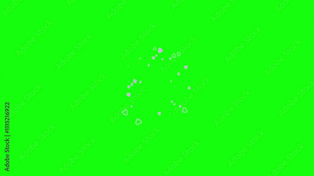 Particle heart explosion animation, Valentine's Day love animation, isolated on transparent background.