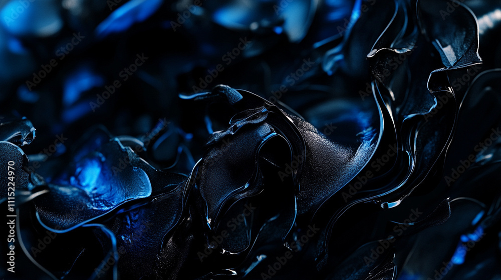 Naklejka premium Swirling dark blue textures create an abstract visual of depth and movement