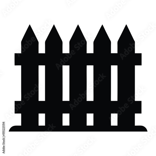 picket fence silhouette white background.