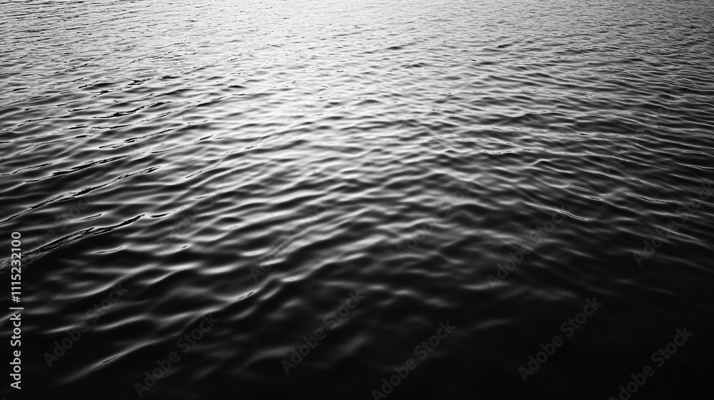 Fototapeta premium Water surface with gentle ripples reflecting light during dusk