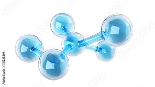 Intricate molecular structure in blue, a visual representation of scientific data analysis and visualization