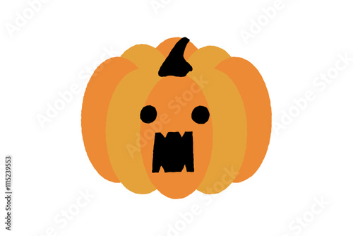 Clip art of jack-o-lantern with surprised face