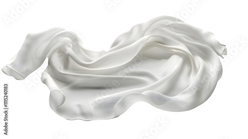 Blank white twill silk scarf mockup, different types isolated on a transparent background photo