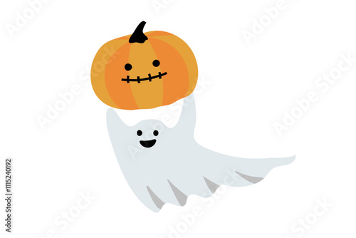 clip art of ghost carrying jack-o-lantern