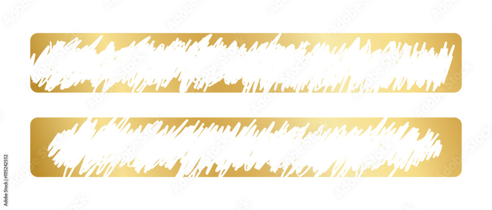 Obraz premium Golden scratchcard surfaces in rectangular shapes with scraped textures. Raffle, sale coupon or promo code card templates. Vector illustration.