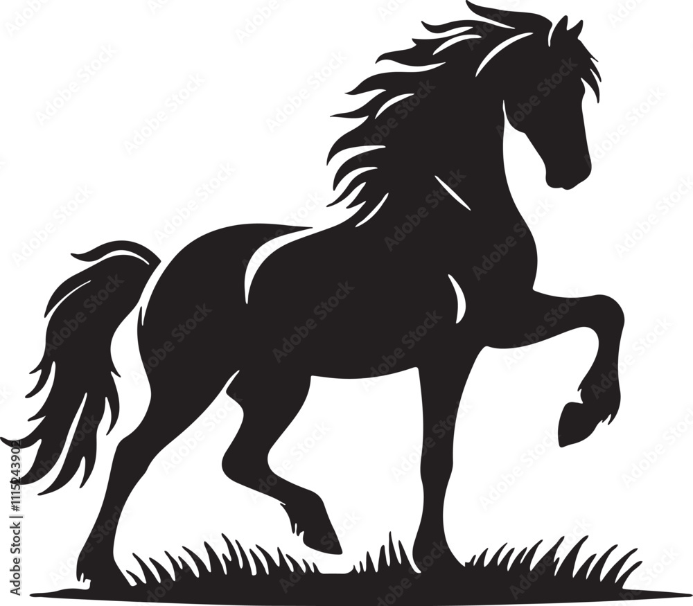 Obraz premium A horse silhouette vector art illustration