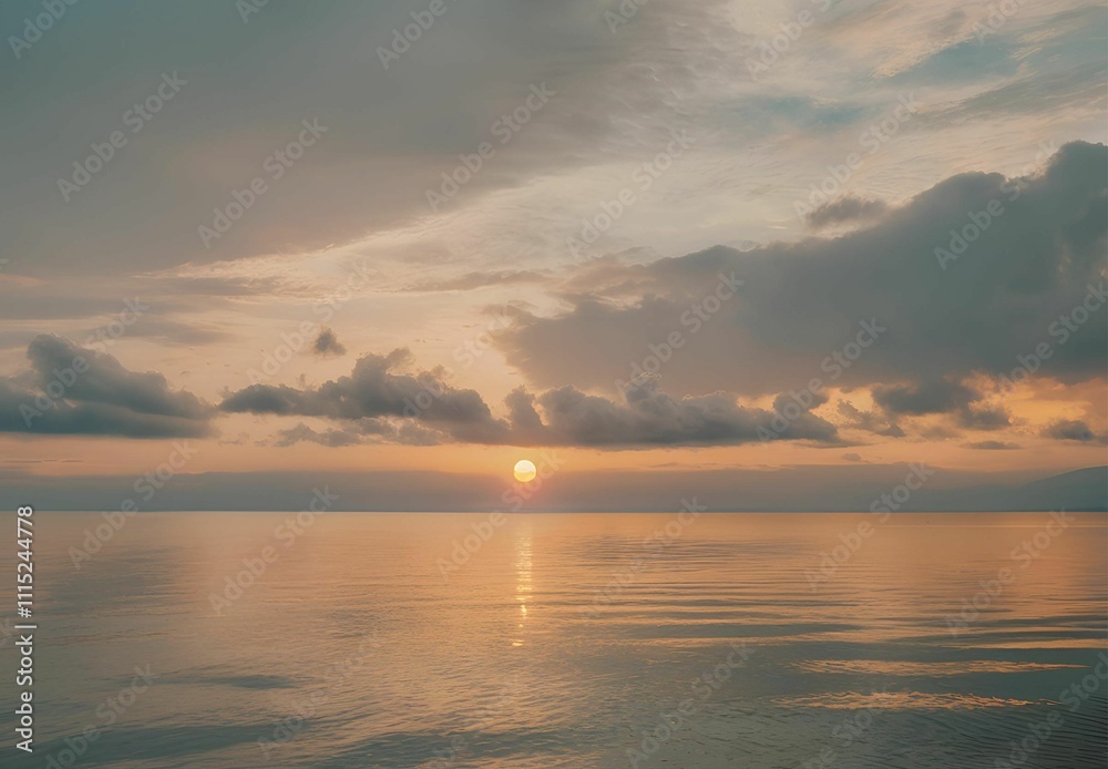 Obraz premium The sea and the monks, sunset