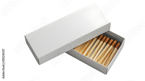 Blank matches box mock up isolated on a transparent background