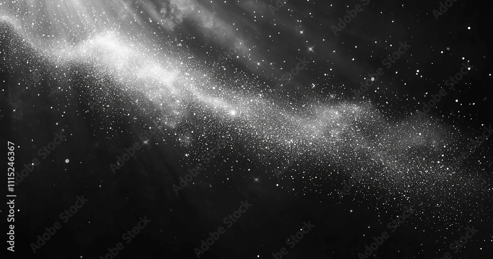 Elegant White Particle Dust on Black Background with Floating Specks and Subtle Light Trails, Ideal for Abstract Textures, Night Sky Effects, and Cosmic Design Elements, Generative AI Elegant White Particle Dust on Black Background with Floating Specks and Subtle Light Trails, Ideal for Abstract Textures, Night Sky Effects, and Cosmic Design Elements, Generative AI