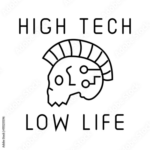 high tech low life cyberpunk line icon vector. high tech low life cyberpunk sign. isolated contour symbol black illustration