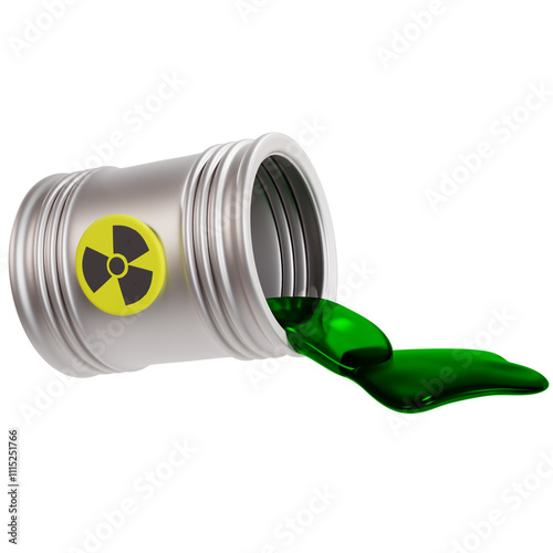 Spilled Toxic Radioactive Waste from Container