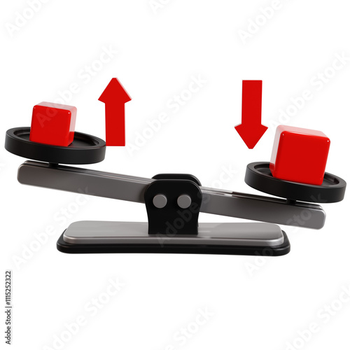 Balancing Scale with Red Cubes Experiment