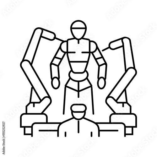 cybernetics cyberpunk line icon vector. cybernetics cyberpunk sign. isolated contour symbol black illustration
