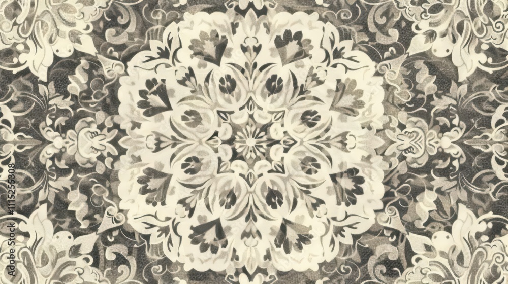 Obraz premium Elegant Textile Pattern. Brown and Symmetrical Artistry concept