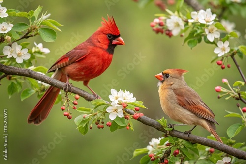 Northern Cardinal Pair in Spring
