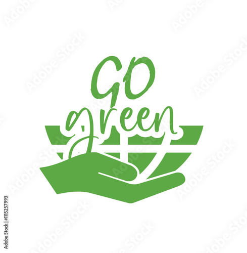 go green icon on white background	