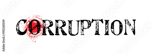 corruption sign on white background