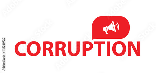corruption sign on white background