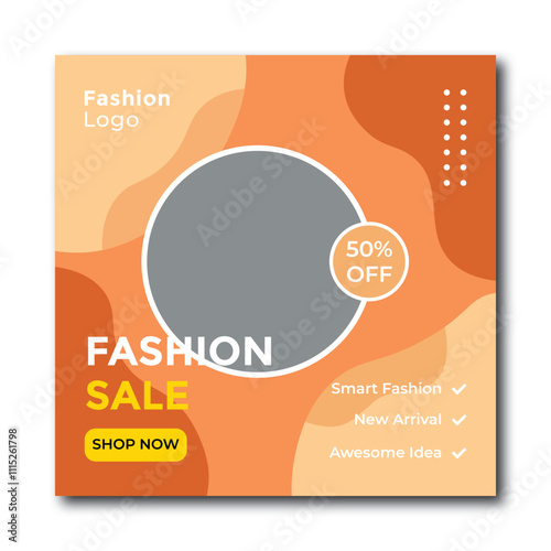 social media template banner blog fashion sale promotion. fully editable instagram and facebook square post frame puzzle organic sale poster unique design 