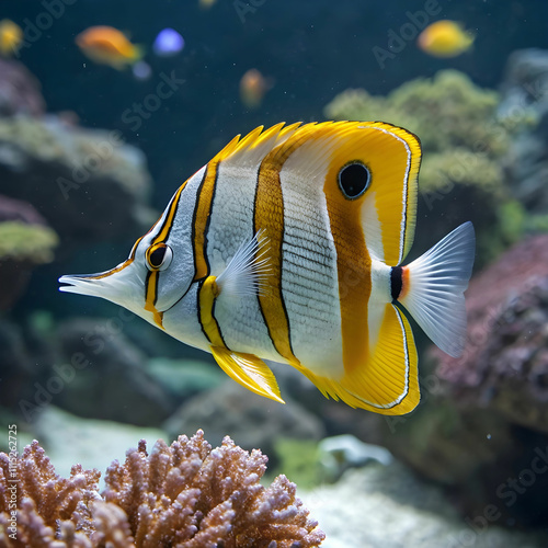 copperband butterflyfish chelmon rostratu photo