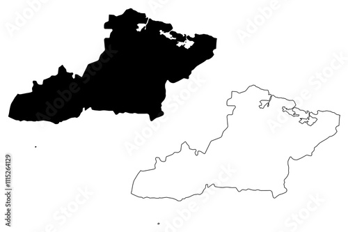 Bild auf Leinwand Las Tunas Province (Republic of Cuba, Provinces of Cuba) map vector illustration