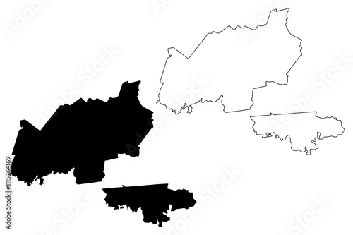 Olaine Municipality (Republic of Latvia, Administrative divisions of Latvia, Municipalities and their territorial units) map vector illustration, scribble sketch Olaine map