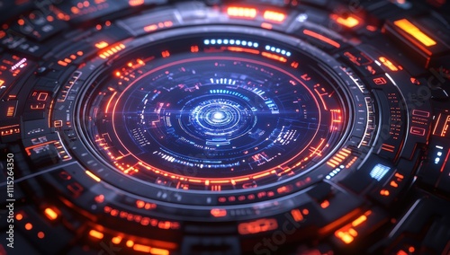 Wallpaper Mural A blue and orange circle with the word "there is text" in red Torontodigital.ca