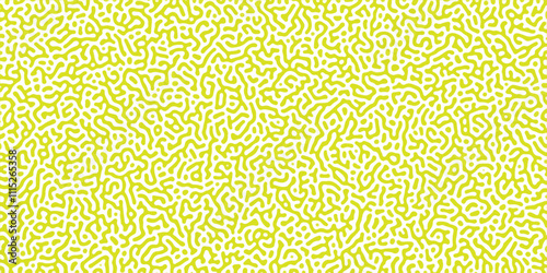 Abstract Reaction-diffusion Turing pattern natural texture yellow gradient color scheme. Linear design with biological algorithm psychedelic background. Reaction-diffusion or truing patter