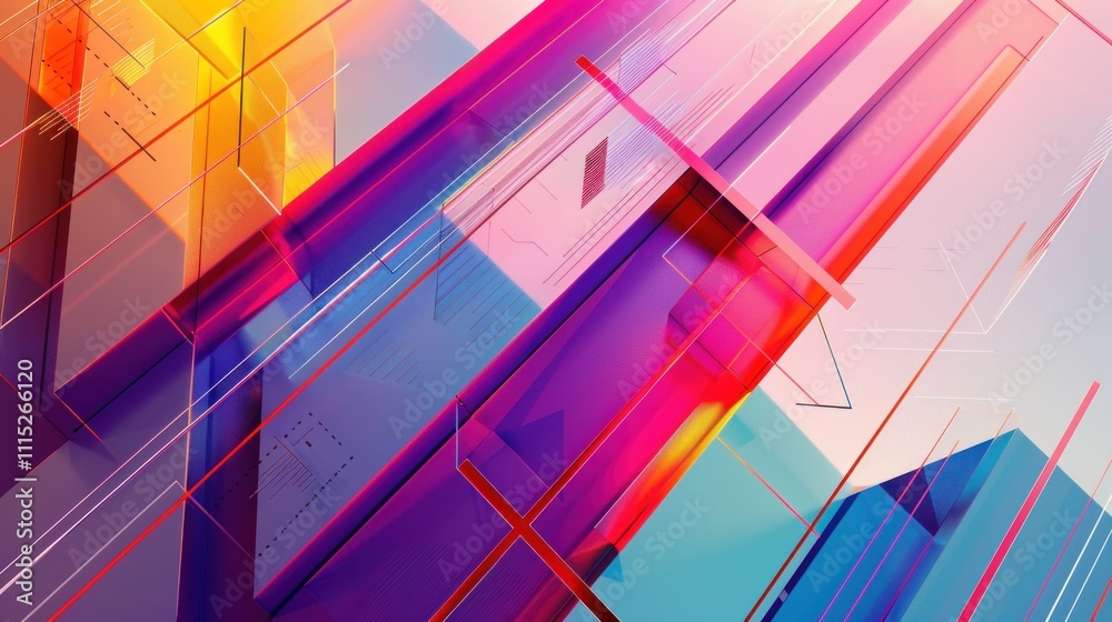 Fototapeta premium Minimalist gradient background and digital technology and aesthetic graphics, AI generated image