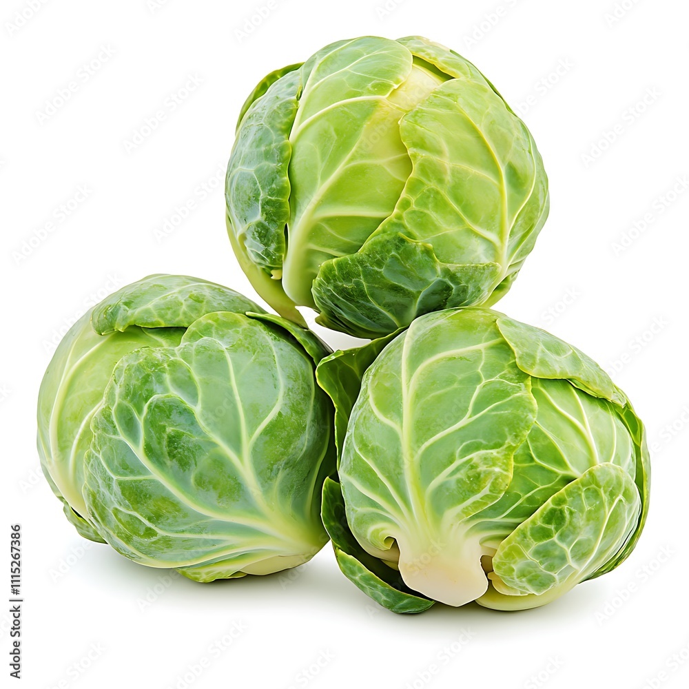 Fototapeta premium Green brussels sprouts isolated on white background 