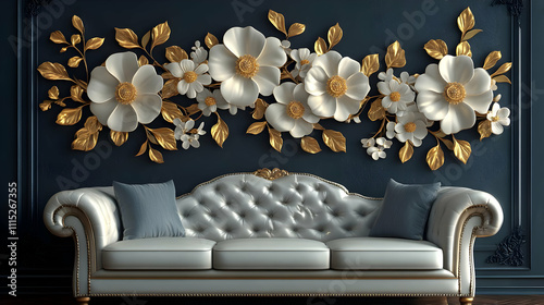Elegant Gold & White Floral...