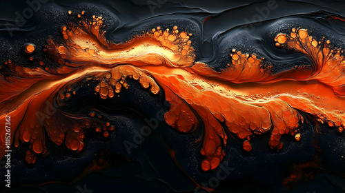 Abstract Orange and Black L...