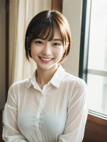 仕事中にこちらに笑いかけてくる女性 Free Download 仕事中にこちらに笑いかけてくる女性 - GFXLoad