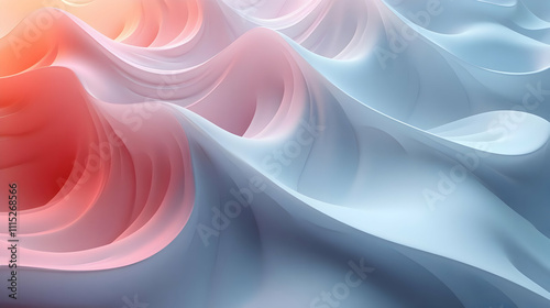Abstract Pink Blue Waves Fl...