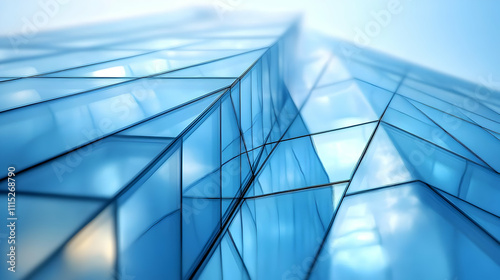 Abstract Blue Glass Buildin...