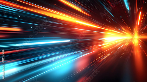 Abstract blue orange geometric speed futuristic