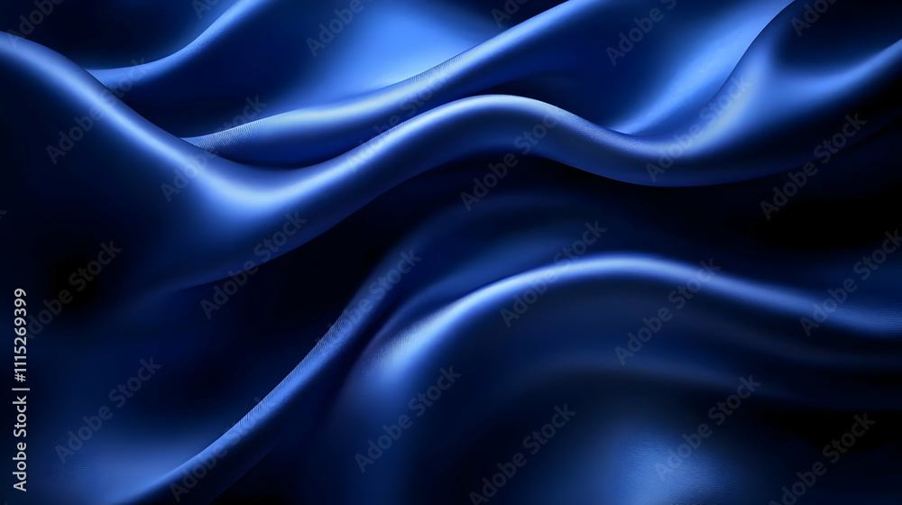 Fototapeta premium Blue Silk Fabric Abstract Background