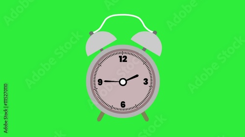 Alarm clock Flat Animated Icon. Alpha channel, transparent background. 4K resolution photo