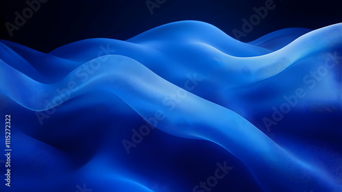 Abstract Blue Wavy 3D Backg...