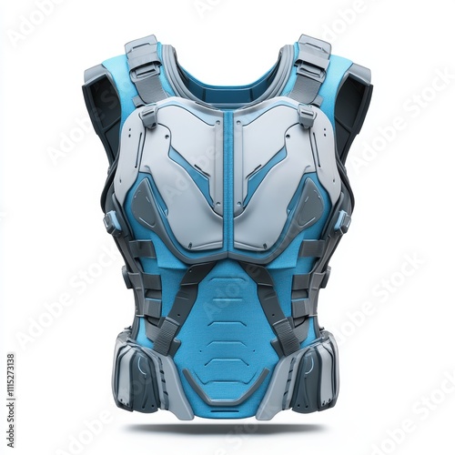 A lightweight training body armor for simulation exercises, isolated on white background, symbolizing protection and agility, ideal for tactical training promotions, action-themed visuals photo