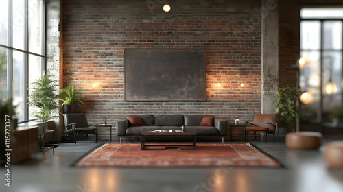 Industrial Loft Design: Brick Walls, Leather Sofa, Modern Decor