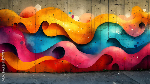 Abstract Wall Art with Wavy...