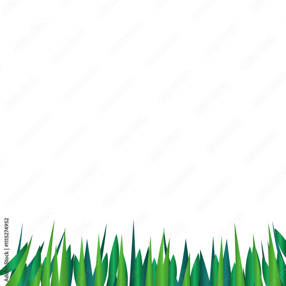 Fototapeta premium Green Grass Landscape Illustration