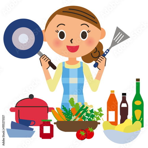 料理の支度をする料理を作るのが好きな主婦
