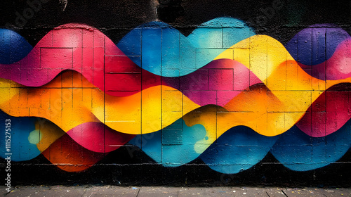Vibrant Wave Graffiti Wall ...