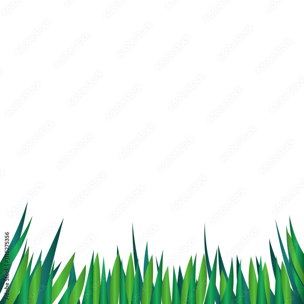 Obraz premium Green Grass Landscape Illustration