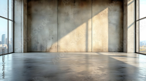 Sunlit Concrete Room: Desig...