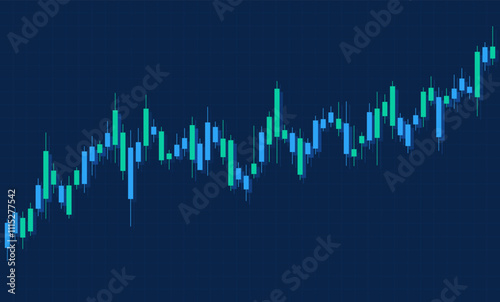 Stock market increasing background. Financial stock market graph